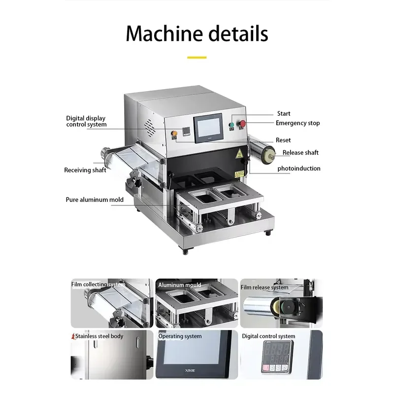 WANHE Multi-Functional Automatic Electric Heat Sealing Vacuum Sealer Machine for Meat Fish Cooked Food Beverage Cans Foil