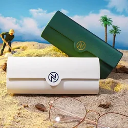 1pc Simple Leather Eyewear Case Optical Retro Myopia Glasses Sunglasses Storage Box Fashion for Men and Women