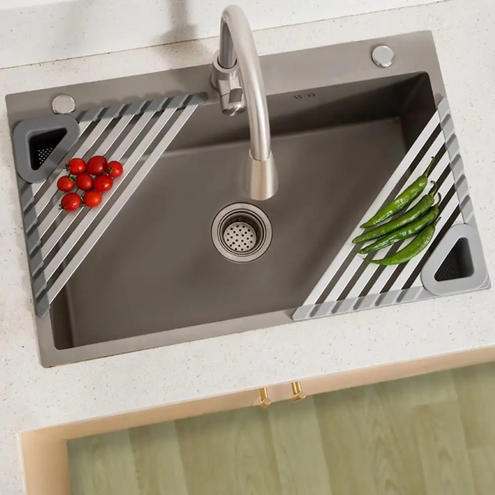 Durable Wear-resistant Storage Rack Organizer Sturdy Triangular Sink Storage Rack Foldable Non-slip Water Filter Sink