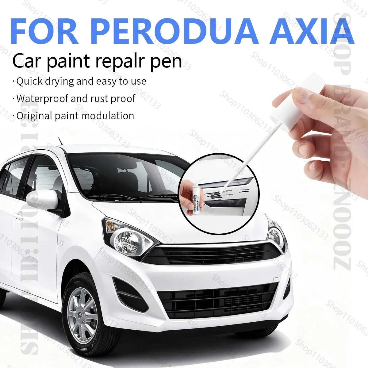 

Для 2014-2025 PERODUA AXIA Автомобильная ручка для ремонта краски Аксессуары Синий B89 Черный 209 Серебристый S2 Зеленый G53 Красный lvory Белый W09 Коричневый T31