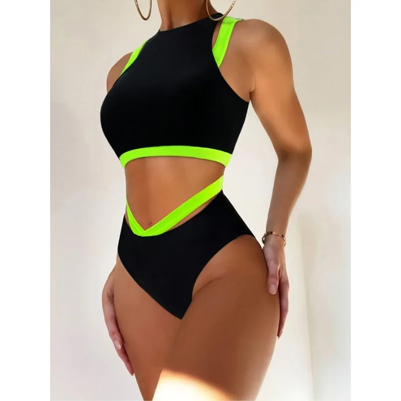 

Bikini Set Two Piece Swimsuit Women With Sports Swimwear Female Bathing Swimming Suit Beach Wear Summer