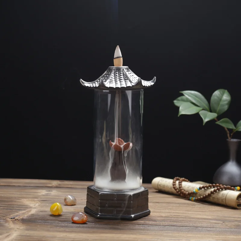 Autumn and Winter Dragon Cloud Sea Acrylic Cover Backflow Incense Burner Creative Home Exquisite Office Gift