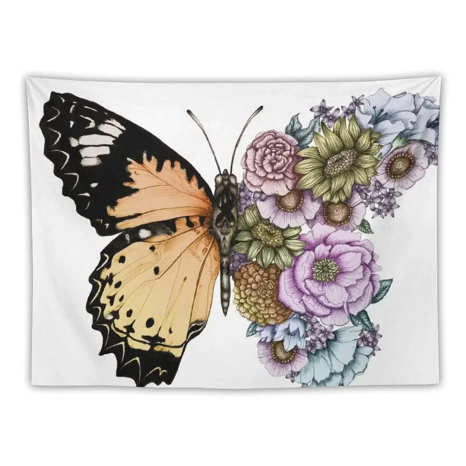 Butterfly in Bloom II Tapestry Bedroom Organization And Decoration Things To The Room Tapestry