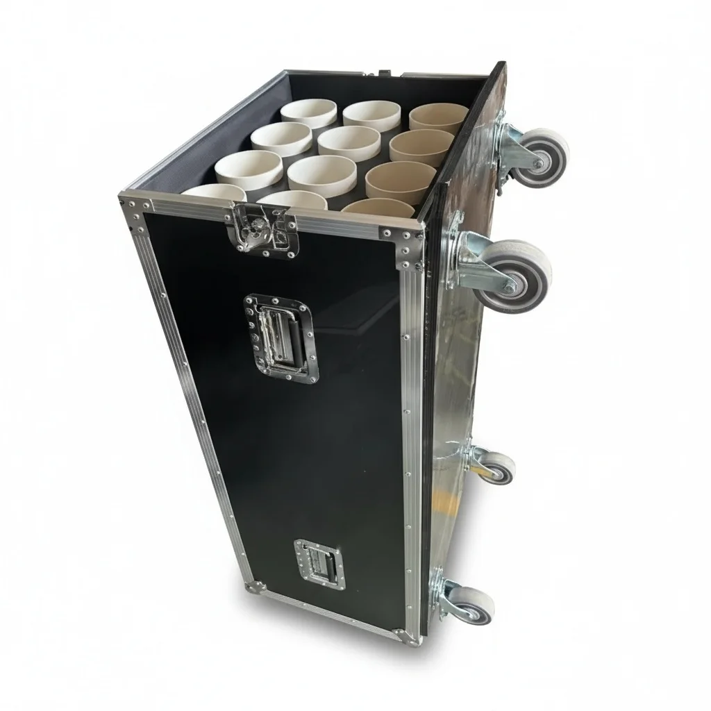 

ATA Flight Case, Aluminum Alloy Plywood 1250x600x340mm, Transport Road Case for 12 Tripod Microphone Stands, Storage Case