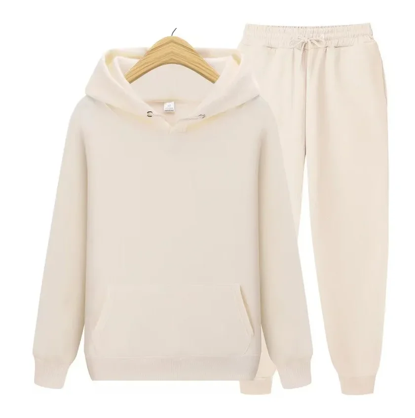 2026 men's autumn and winter casual two-piece hooded sweatshirt and pocket pants regular fit outdoor sports set