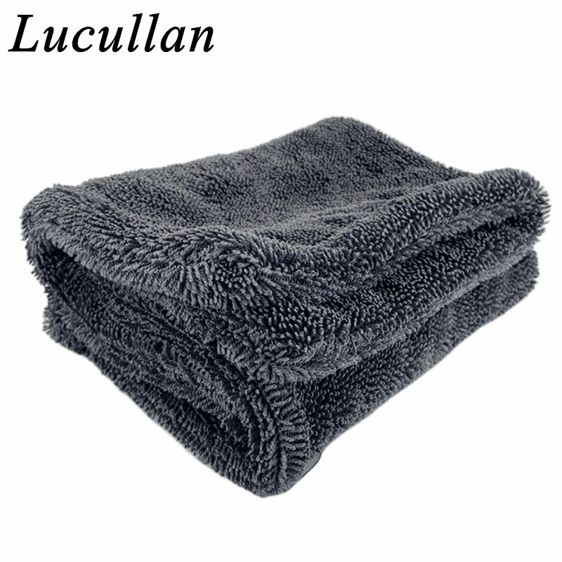 Lucullan Premium Twist Loop Microfiber Drying Towels 3 Sizes The Edgeless Clothes Help to Dry The Entire Car