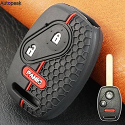 For Honda Fit CRV Ridgeline Civic Accord Pilot Jazz FRV Insight  HRV Odyssey Silicone Remote Key Ring Case Cover Holder 3 Button