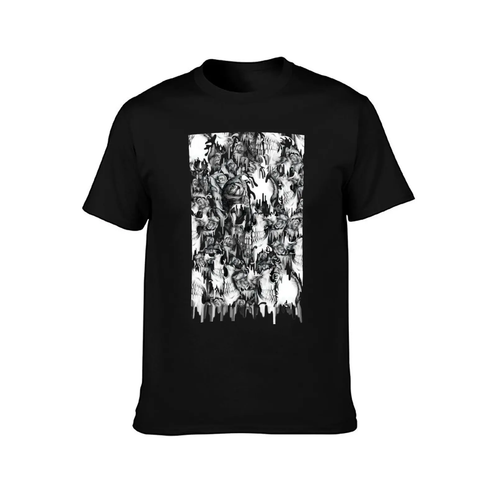 Gone in a splash, skull pattern T-Shirt Casual Graphic Print Tee T-Shirt