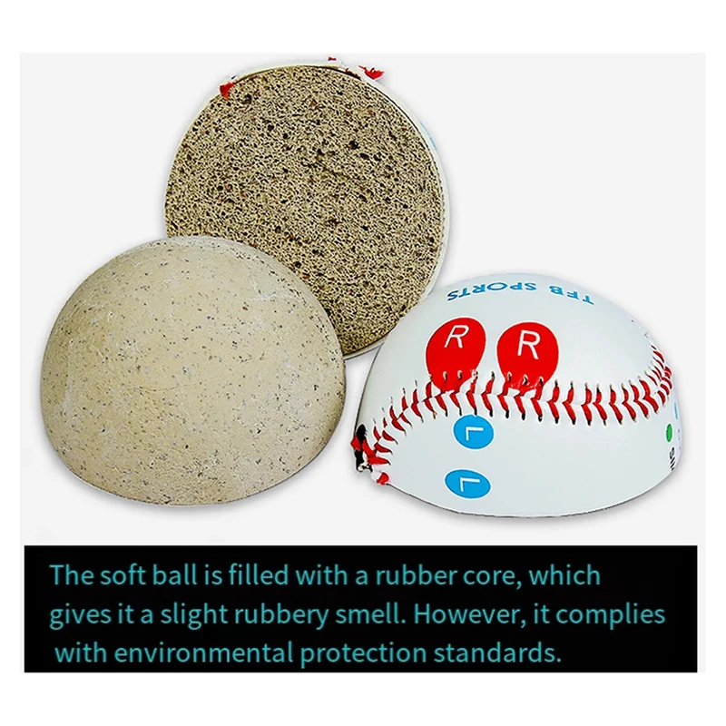 

ABVB-9 Inch Standard Baseball With Finger Placement Markers Soft Baseball Non-Slip Finger Print Design