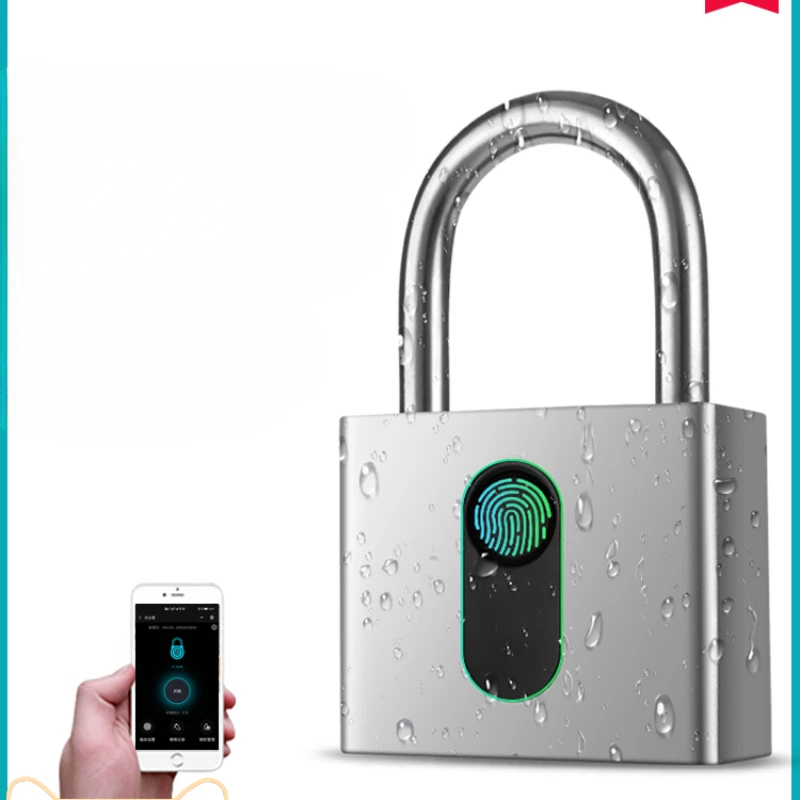 Outdoor door waterproof and rust-proof fingerprint padlock large smart electronic household cabinet dormitory password lock open