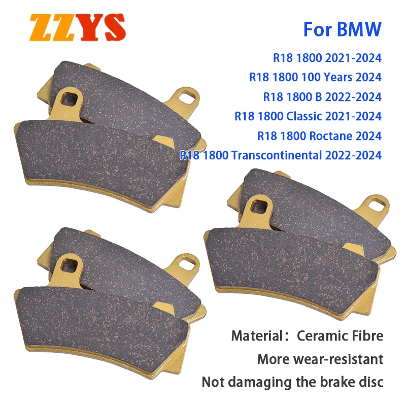 

Motorcycle Front Front Rear Brake Pad Set For BMW R18 R 18 1800 2021 2022 2023 2024 Transcontinental 1.8L 1802cc Ceramic Fibre
