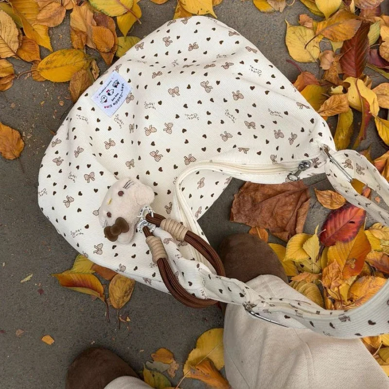 Floral Print Single Shoulder Bag Women's Crossbody Underarm Large Capacity Commuter Tote Bag Urban Minimalist Style Daily Match