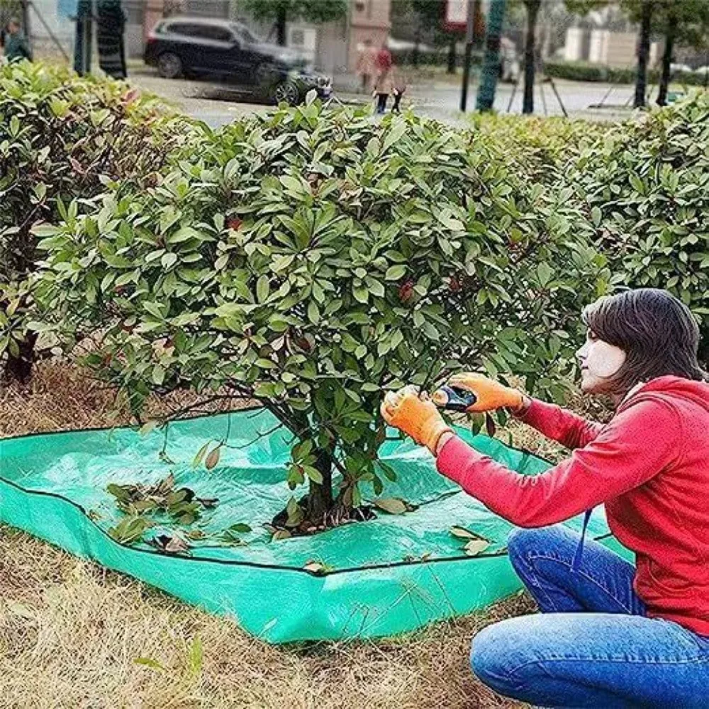1m 3.28ft Trimming Shrubs Leaves Catcher Waterproof Four Corner Buttons Fallen Leaves Collection Reusable Square