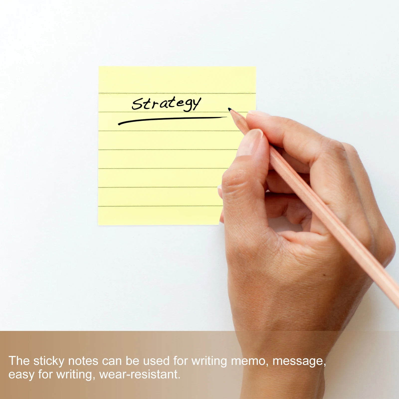 

800pcs 800 Sheets Lined Sticky Bright Yellow Self-Adhesive Memo Notes For Office Strong Adhesive Removable Note Pads