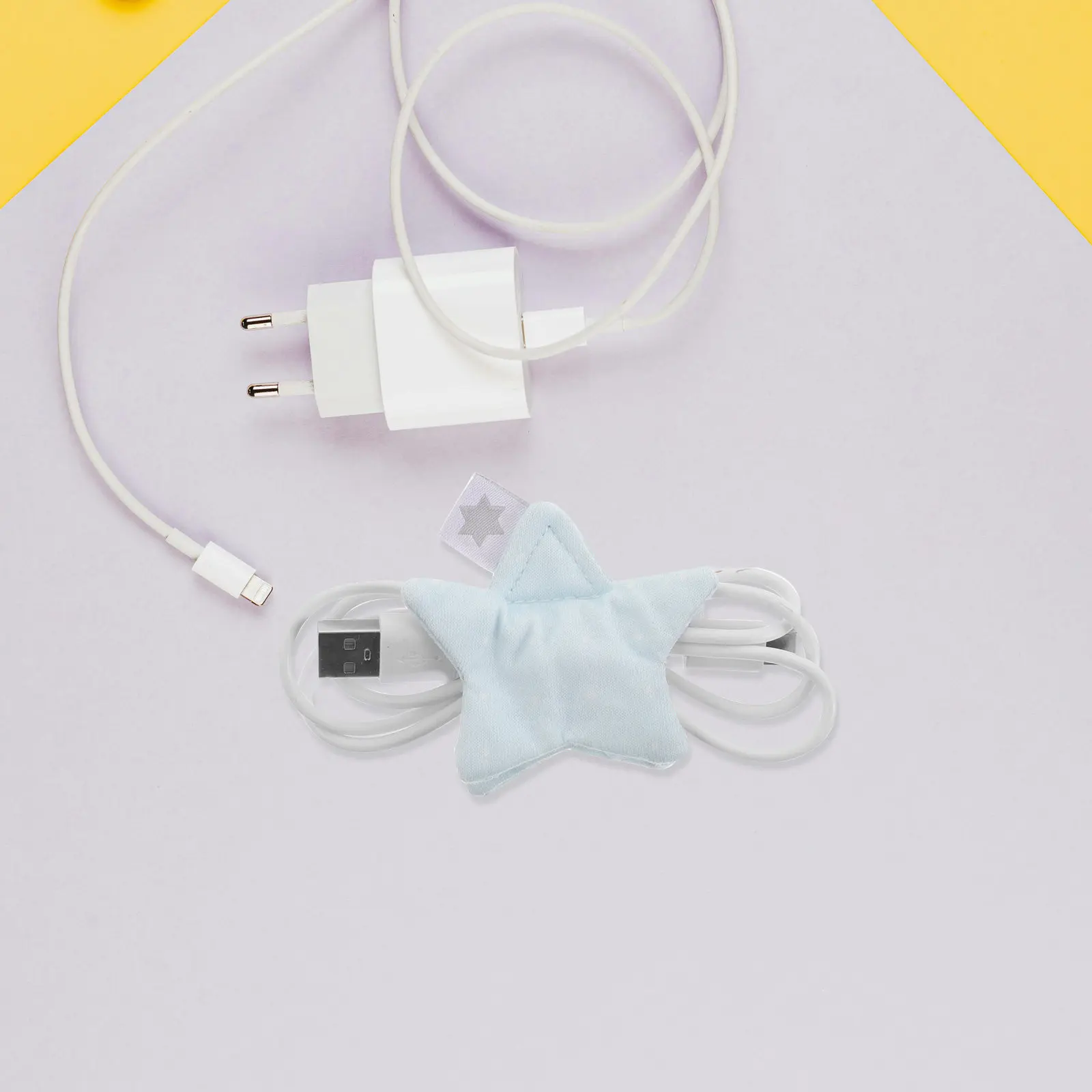 Polka Dot Earphone Cable Organizer Soft Fabric Cord Holder Compact Portable Travel Cord Keeper Star Shape USB Charging Cable