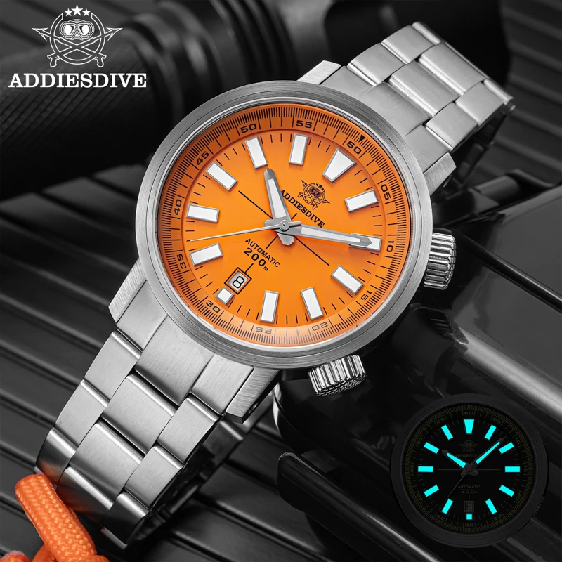 

ADDIESDIVE Sports Men Mechanical Wristwatches Stainless Steel Automatic Watches Top Brand Luxury 20Bar Waterproof Watch for Men