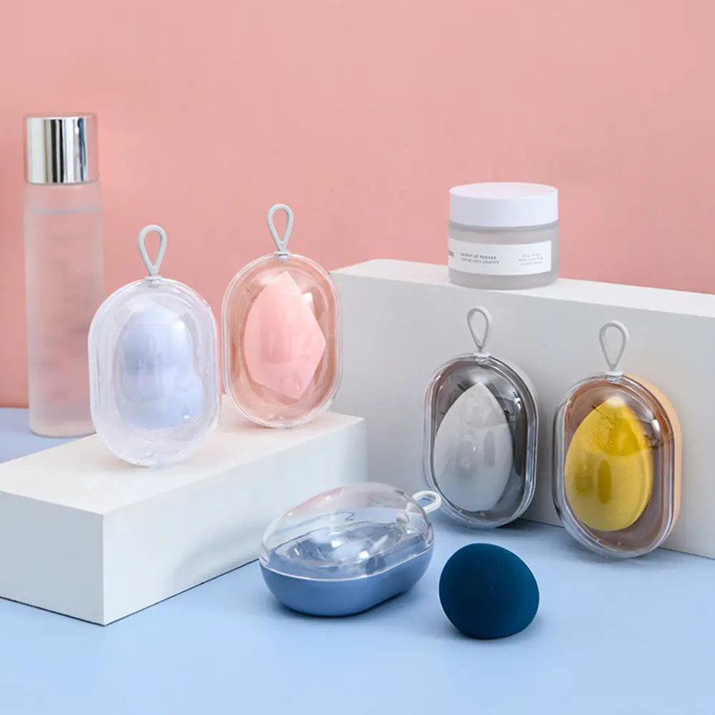 4Pcs Premium Makeup Sponge Holder Set Elegant Compact Beauty Egg Box for Hygienic Storage Travel Friendly Sponge view 5