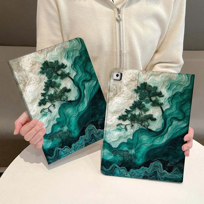 

Чехол для планшета с рисунком Mountain Stream Flower Art для iPad Pro Air Mini 1 2 3 4 5 6 7 7th 8th 9th 10th 11th 10.2 9.7 10.5 10.9 11 2024 2025