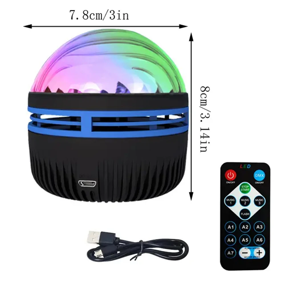 USB Starry Projector Light With 7Color Patterns Ocean Wave Night Lamp for Kids Bedroom,Multifunctional Polar Lamp Christ Gift