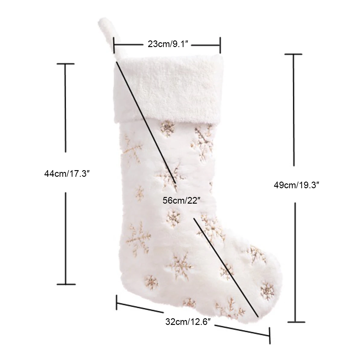 

2pcs Silver Christmas StockingsChristmas DecorationsSuper Soft Rabbit Hair Resistant Beaded Home Christmas Stockings