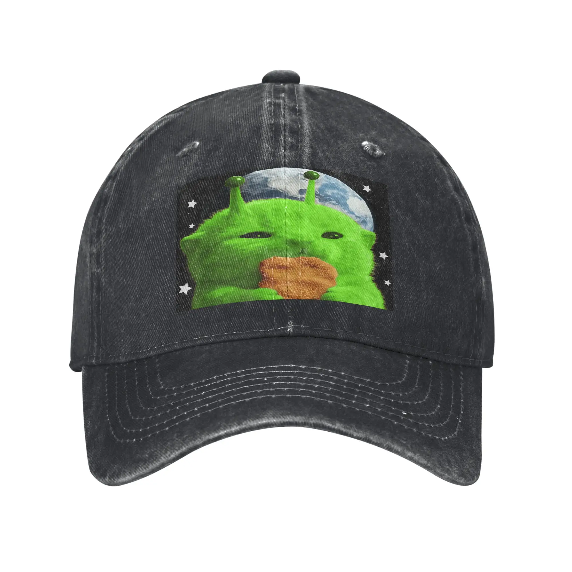 Y2K Alien Cat Retro Space Kitty Funny Meme Cap  Unique Baseball Cap Hats Visor Protection Snapback Cotton tops gorras