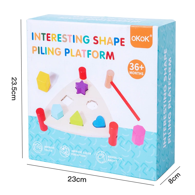 モンテッソーリ式幼児向け早期学習パーカッションテーブル。ハンマーおもちゃ、教育用楽器、モグラたたきゲーム。