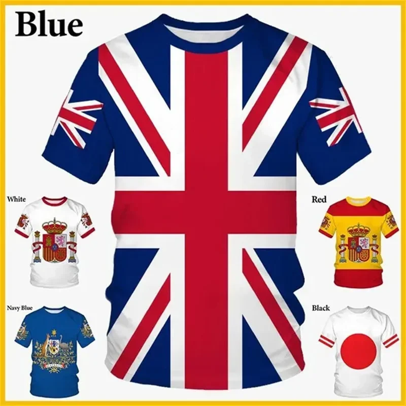 

Summer New Flag 3D Printed T Shirt American British Flag Short Sleeve Casual Street T-Shirt Fashion Short Sleeves Tees Tops