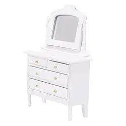 Dollhouse Miniature Furniture in 1:12 Scale Wooden Vanity Set Make Up