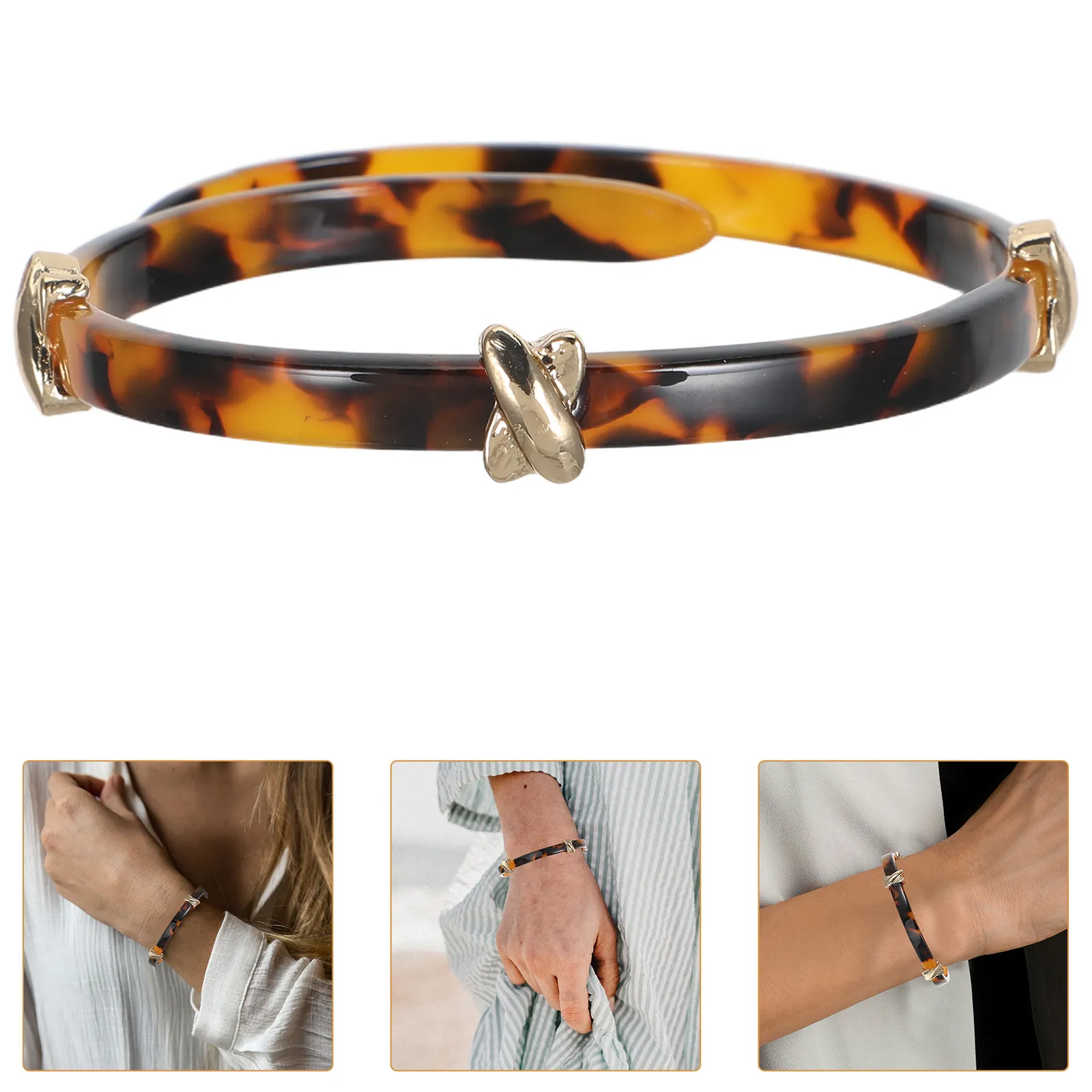 

Акриловый браслет янтарного цвета для женщин: элегантное минималистичное модное украшение, подарок для подруги, сестры, мамы, стильный аксессуар на каждый день