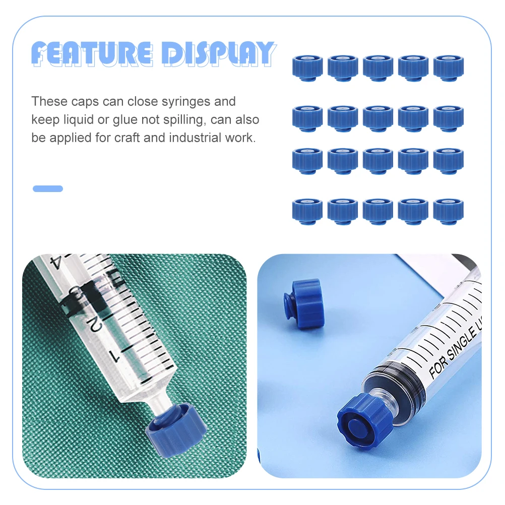 50pcs Blue Stoppers Reusable Syringe Tip Caps Luer Lock Fit Glue Adhesive Epidendylium Resin Thermal Solder Paste