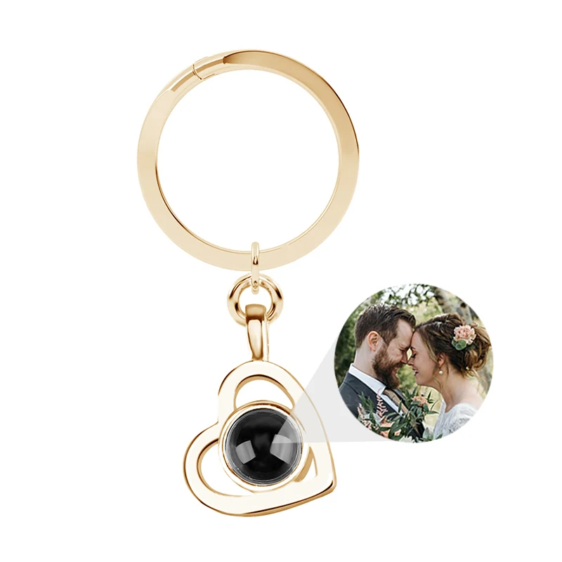 Personalisierter Foto-Projektions-Schlüsselanhänger Maßgefertigter Herz-Foto-Schlüsselring Projektions-Schlüsselanhänger für Frauen Jubiläums-Gedenkgeschenke – Detail 7
