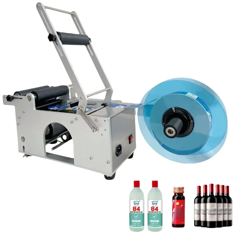 Mt-50 Semi-Automatic Sauce Cream Cosmetic Water Can Jar Tin Vial Sticker Glass Self-Adhesive Labeling Machine for Round Bottle