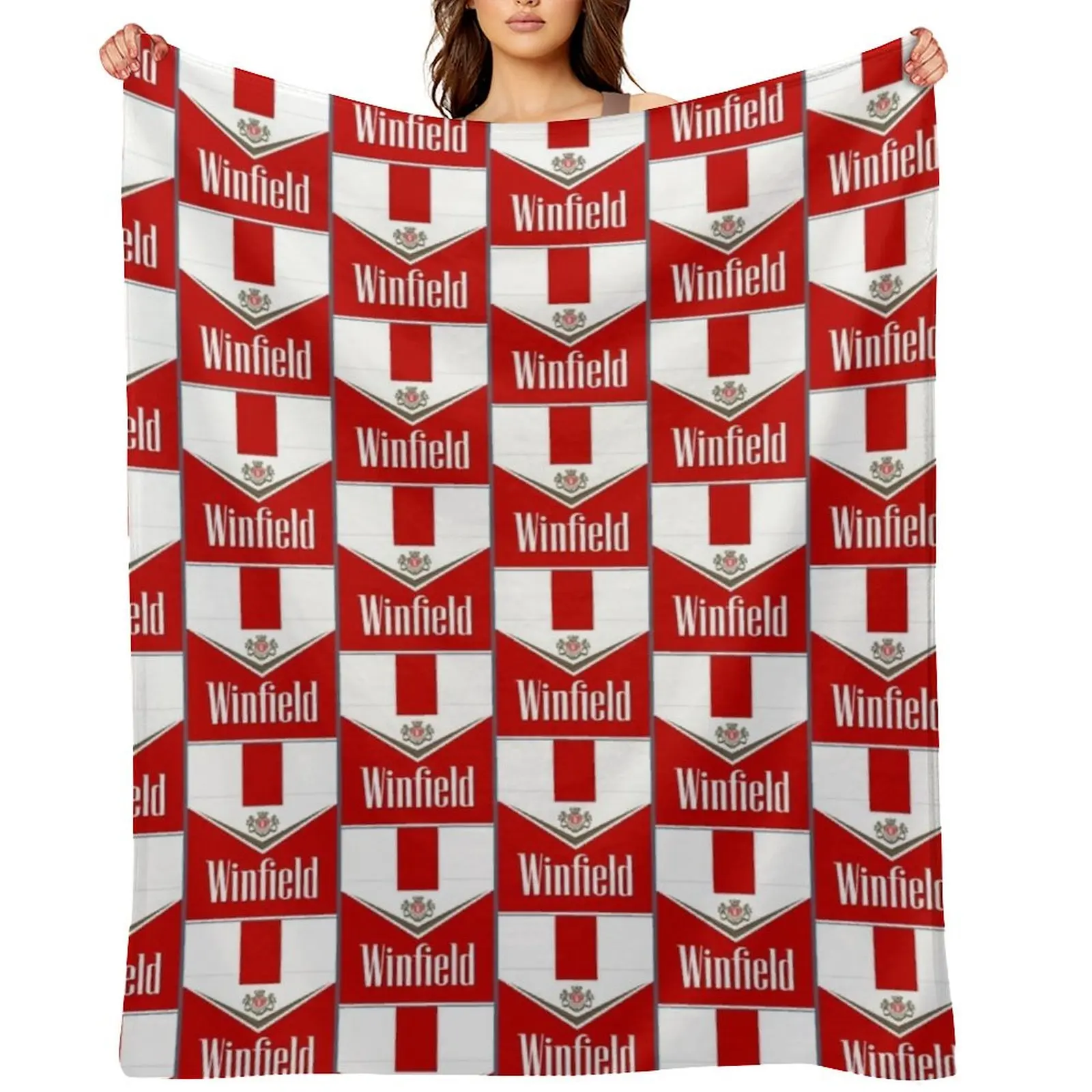 

WINFIELD RED Throw Blanket Cute Thermals For Travel Luxury Brand Giant Sofa Blankets
