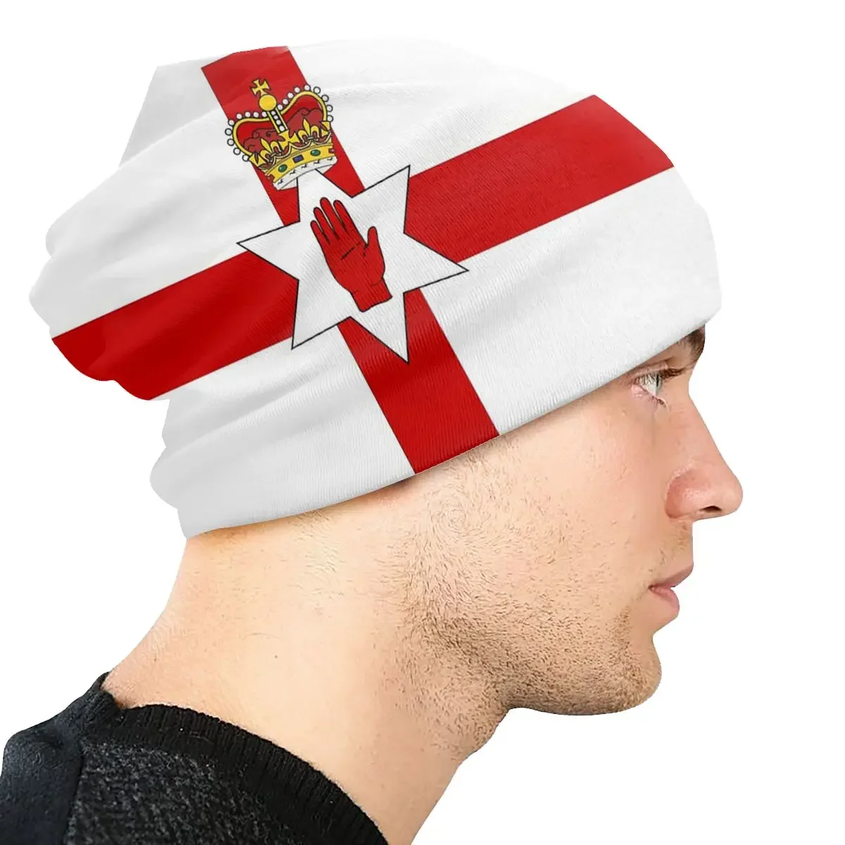 Gorros con bandera de Ulster de Irlanda del Norte, gorros, gorros de calle gótica, gorros tejidos de doble uso, jersey Unisex de moda