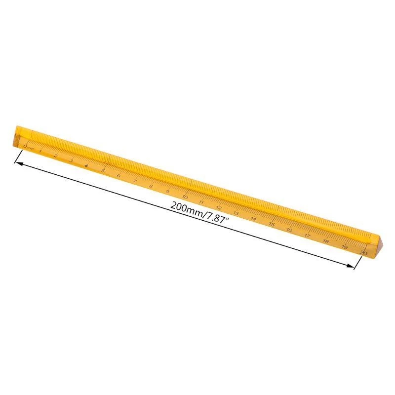 Q5WA Portable Acrylic Straight Ruler Three-sided Plastic Ruler Accurate Mathematics Ruler Lightweight Durable School Supplies