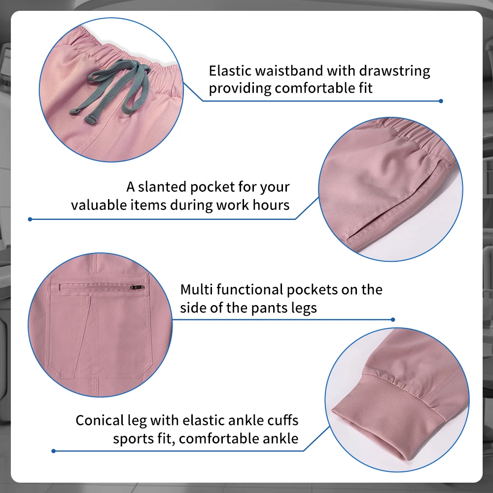 Conjunto de uniforme quirúrgico para mujer, conjunto de enfermería con bolsillo, pantalones para correr, uniforme médico clínico para enfermera, trajes de salón de belleza y Hospital