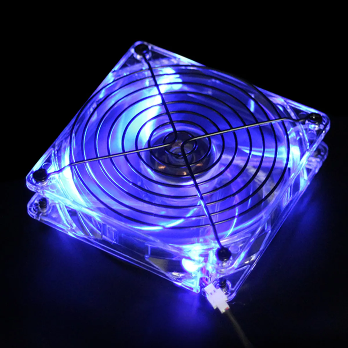 

12Cm Transparent USB Cooling Fan with Red Blue LED Lights High Efficiency Low Noise for Router Console DIY Ventilation