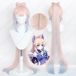 Kokomi Cosplay Wig 120cm Long Pink Mixed Blue Wigs Heat Resistant Synthetic Hair Halloween Party