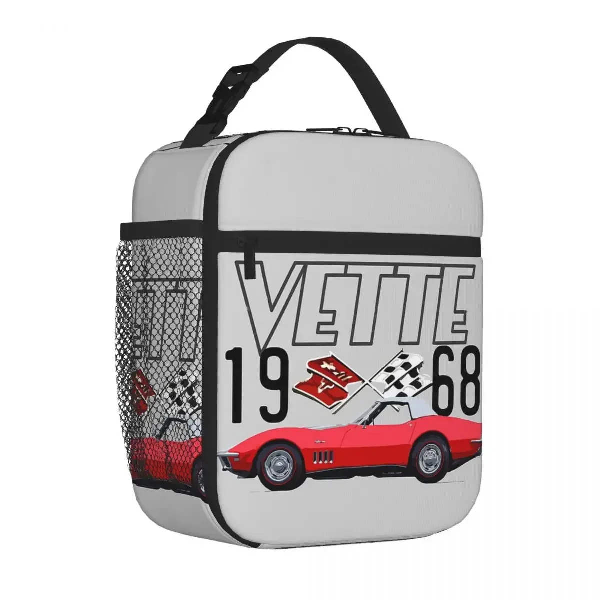 Convertible Classic Car Lunch Bags Insulated Lunch Tote Portable Bento Box for Woman Work Children School