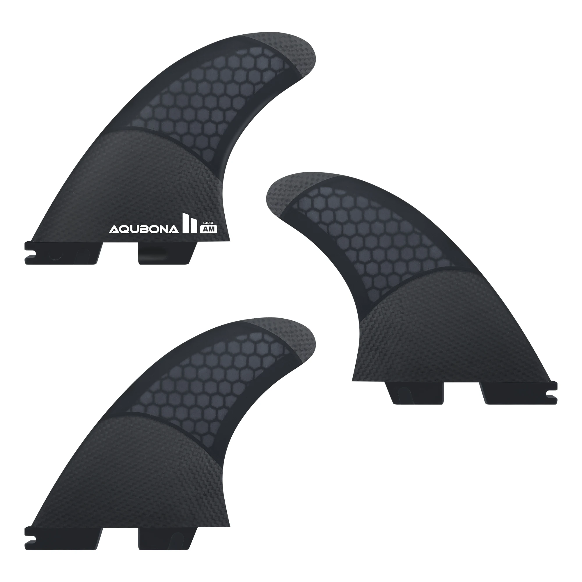 Single/Dual II Tab Surfing Fins -Tri Fins Set Honeycomb Fiberglass & Carbon S/M/L Size - Come with Fin Key Screws and Wax comb