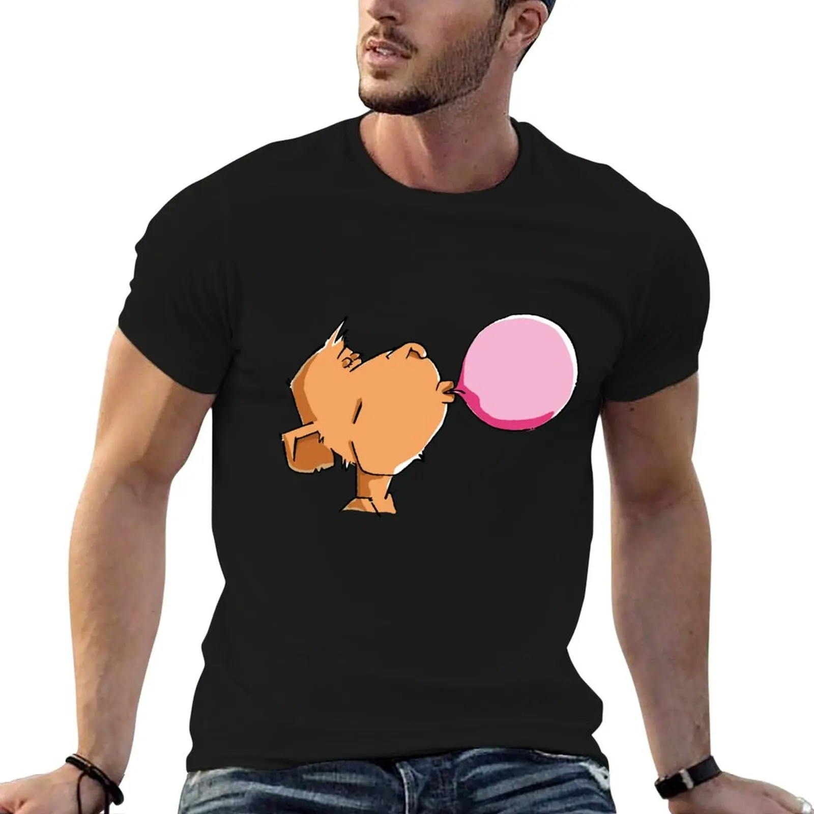 

The monkey chews a Chewing-Gum T-Shirt boys whites plus size clothes men clothings