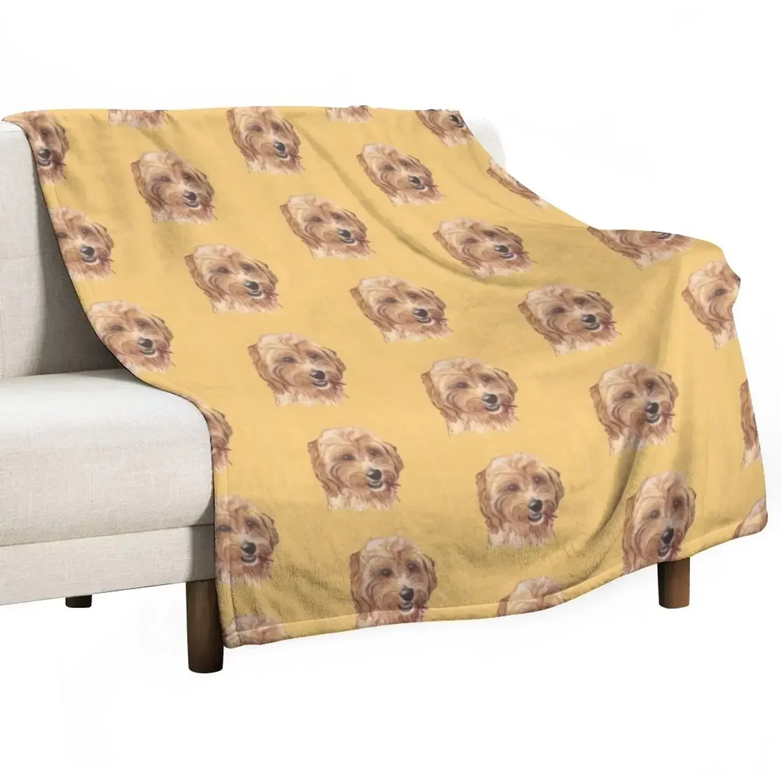 Buddy the Cockapoo Throw Blanket Plush blankets ands Thermal Flannel Travel Decorative Sofa Blankets
