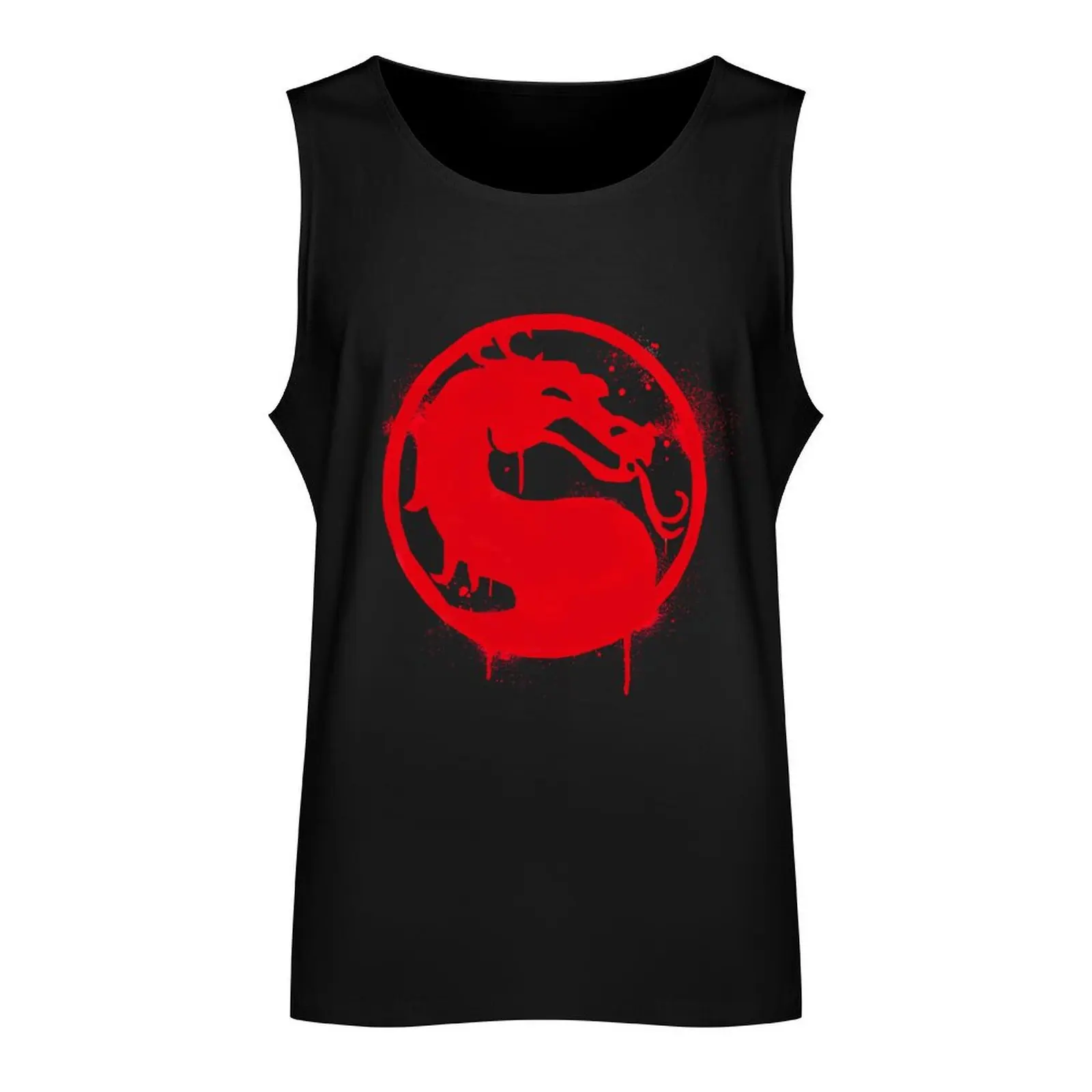 Mortal kombat splatter grafitti emblem mortal kombat logo essential t shirt Tank Top T-shirt male Men's clothing