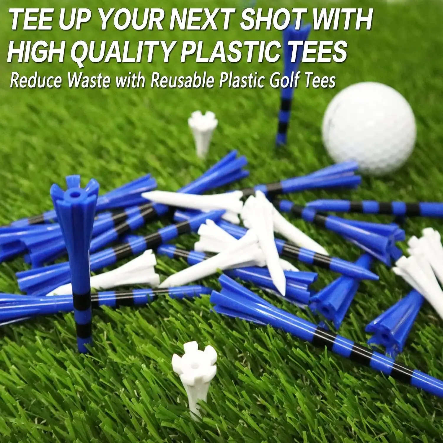 Golf Tees Plastic 5-Prongs Marking System 80 Driver Tees with 20 Iron Hybrid Tees Mixed 100 Pcs/Set Low Friction Resistance