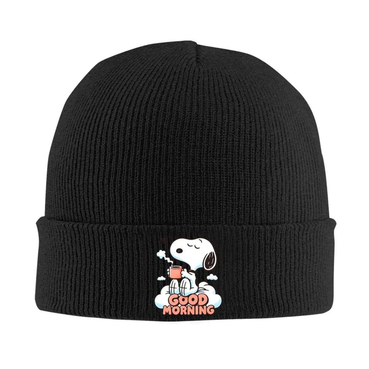 Peanuts Snoopy Good Morning Knitted Hats Autumn Winter Beanie Fashion Cap Female Male Acrylic Casual Bonnet