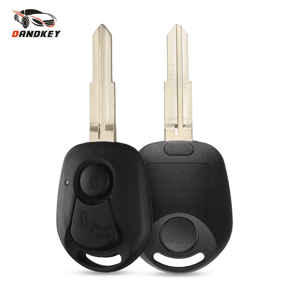 Dandkey 2 Buttons Remove Key Case Shell Fob Styling For SSANGYONG ACTYON KYRON REXTON Uncut Blade Key Fob Cover