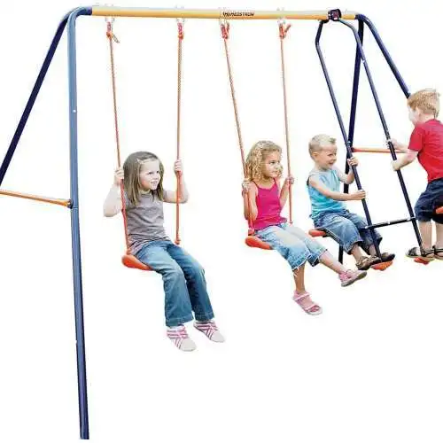 Outdoor children's swing is made of heavy metal materials