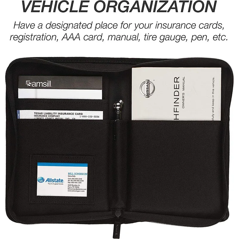 Nylon Durable Registration Insurance Holder for Car Men Driving License Cover Auto Documents Storage Bag Credit Card Holder