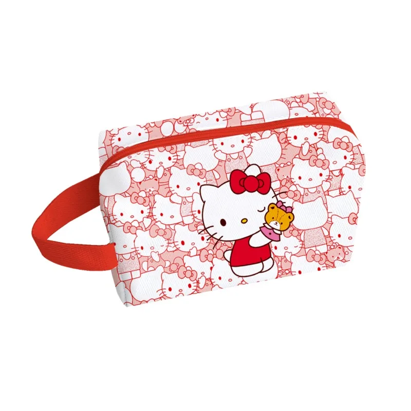 

Hello Kitty Cute Handheld Makeup Bag Cartoon Girl Heart Skincare Travel Niche Portable Storage Bag Women Accessories Wholesale