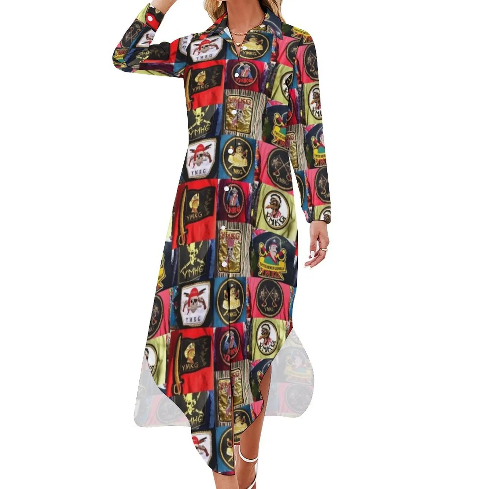 

Gasparilla pirate patches Long Sleeved Shirt Dress beach dress womens dress